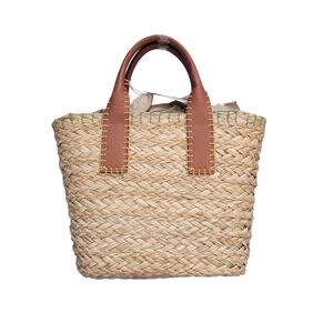 Brown and Tan Woven Tote Bag By Universal Thread New